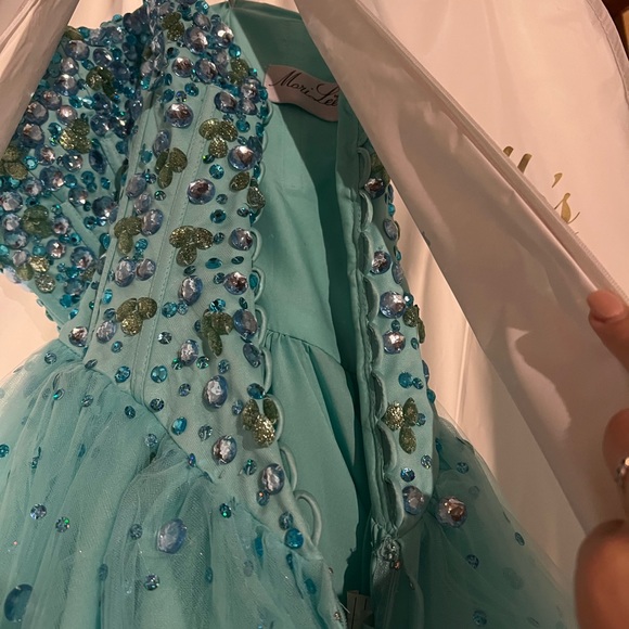 Teal Sweet 16 dress - prom dress - quinceanera dress - Picture 6 of 11